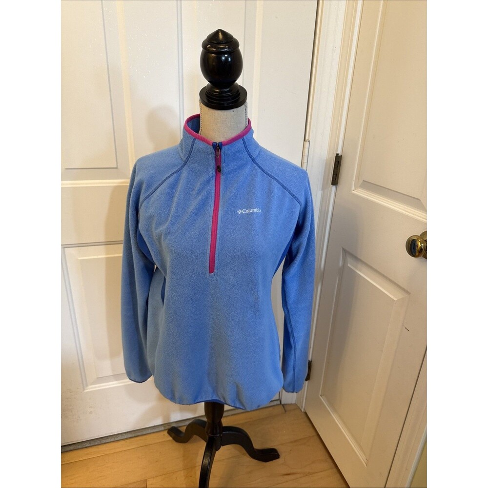OMNI HEAT BLUE LIGHTWEIGHT FLEECE Columbia Pull Over Zip Up Women’s Size L